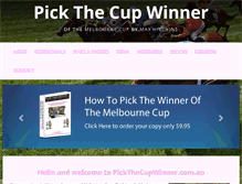 Tablet Screenshot of pickthecupwinner.com.au
